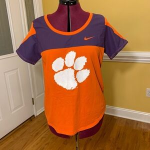 Clemson Tigers Orange and Purple Tee with White Graphic